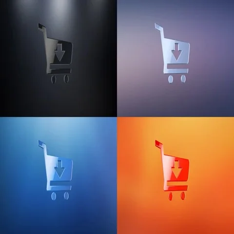 Cart 3d Icon Video stock 69728376