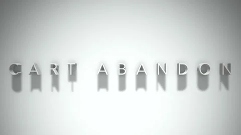 Cart abandon 3D title animation white text on a white background Stock Footage 299824078