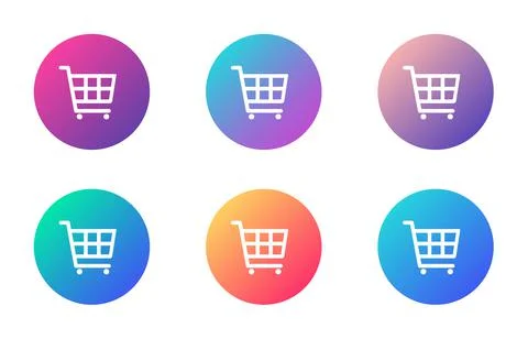 Cart account ui web button. ui elements 库存插图