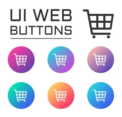 Cart account ui web button. ui elements Illustrazione stock