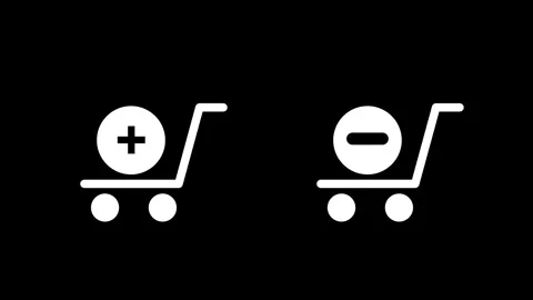 Cart Add Remove Icon Stock-Footage 340305239