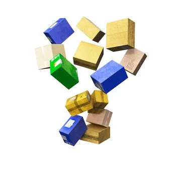 Cart and boxes (2) Stock Illustration