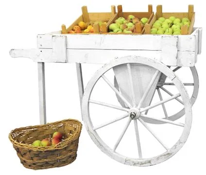 Cart with apples Stock Photos