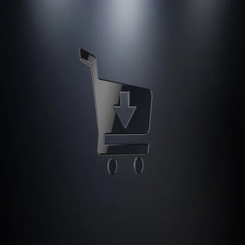 Cart Black 3d Icon Stock Footage 69728036