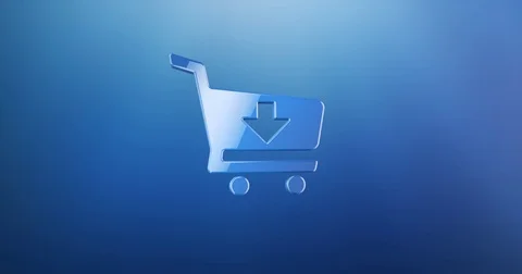 Cart Blue 3d Icon Stock Footage 69728520