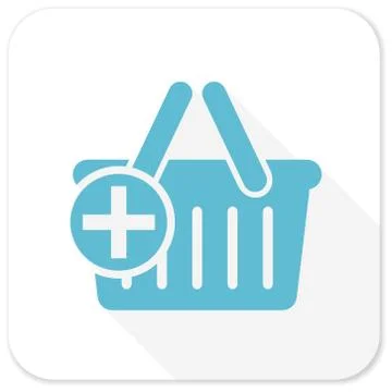 Cart blue flat icon Stock Illustration