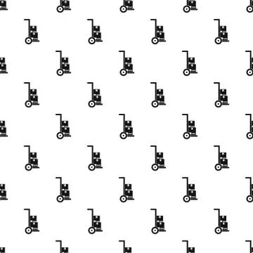 Cart with boxes pattern, simple style Illustrazione stock