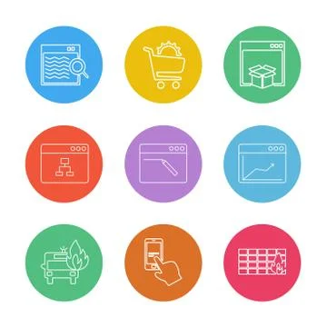 Cart ,dropbox ,  windows , ui , layout , web , user interface , technology ,  Illustrazione stock