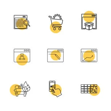 Cart ,dropbox ,  windows , ui , layout , web , user interface , technology ,  스톡 일러스트