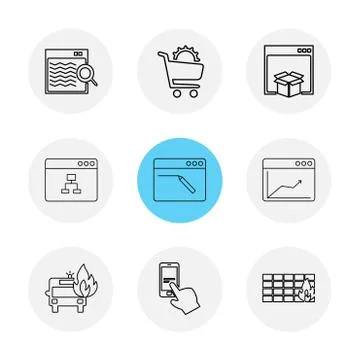 Cart ,dropbox ,  windows , ui , layout , web , user interface , technology ,  스톡 일러스트