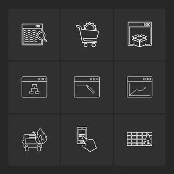 Cart ,dropbox ,  windows , ui , layout , web , user interface , technology ,  Illustrazione stock