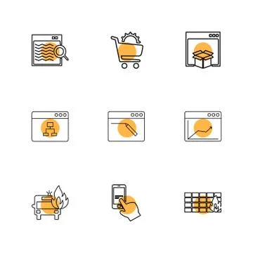 Cart ,dropbox ,  windows , ui , layout , web , user interface , technology ,  Illustrazione stock