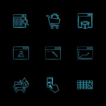 Cart ,dropbox ,  windows , ui , layout , web , user interface , technology ,  스톡 일러스트