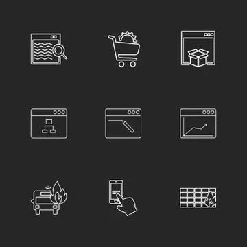 Cart ,dropbox ,  windows , ui , layout , web , user interface , technology ,  Stock Illustration