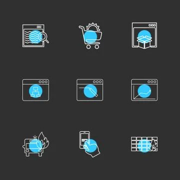 Cart ,dropbox ,  windows , ui , layout , web , user interface , technology ,  스톡 일러스트