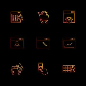 Cart ,dropbox ,  windows , ui , layout , web , user interface , technology ,  Illustrazione stock