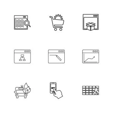 Cart ,dropbox ,  windows , ui , layout , web , user interface , technology ,  스톡 일러스트