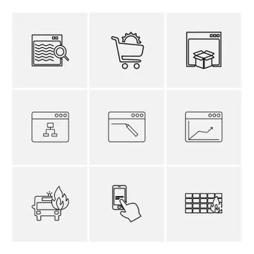 Cart ,dropbox ,  windows , ui , layout , web , user interface , technology ,  Illustrazione stock