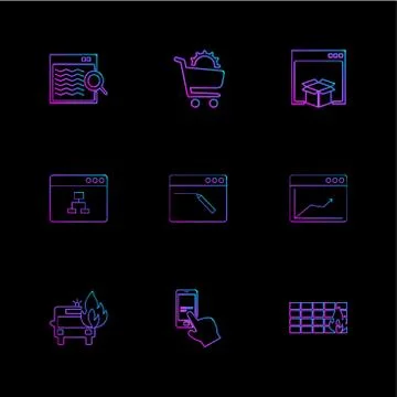 Cart ,dropbox ,  windows , ui , layout , web , user interface , technology ,  스톡 일러스트