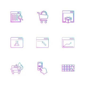 Cart ,dropbox ,  windows , ui , layout , web , user interface , technology ,  Stock Illustration
