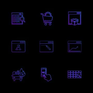 Cart ,dropbox ,  windows , ui , layout , web , user interface , technology ,  Illustrazione stock