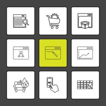 Cart ,dropbox ,  windows , ui , layout , web , user interface , technology ,  Illustrazione stock