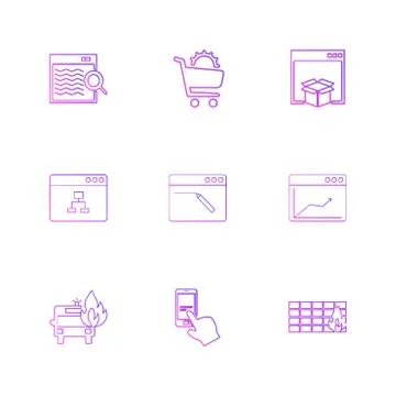 Cart ,dropbox ,  windows , ui , layout , web , user interface , technology ,  스톡 일러스트