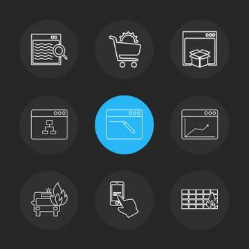 Cart ,dropbox ,  windows , ui , layout , web , user interface , technology ,  스톡 일러스트