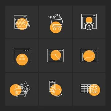 Cart ,dropbox ,  windows , ui , layout , web , user interface , technology ,  스톡 일러스트