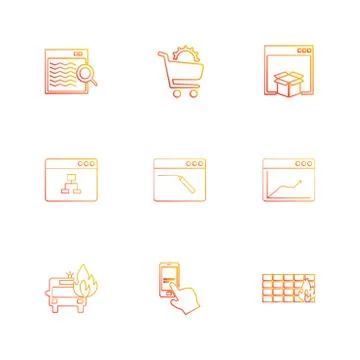 Cart ,dropbox ,  windows , ui , layout , web , user interface , technology ,  Illustrazione stock