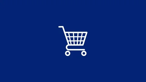 Cart icon on blue background for shoping use 4k Stock Footage 306878331