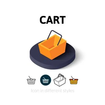 Cart icon in different style Stock Illustration