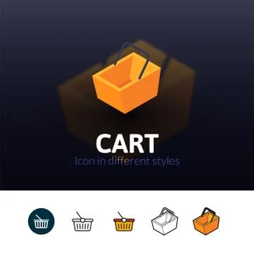 Cart icon in different style Stock Illustration
