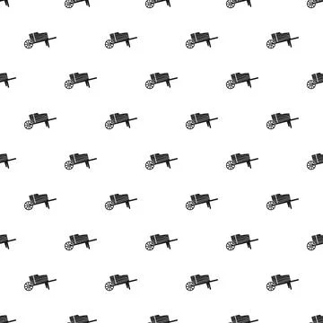 Cart icon seamless pattern on white background Stock Illustration