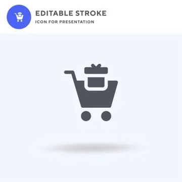 Cart icon vector, filled flat sign, solid pictogram isolated on white, logo i Stock Illustration