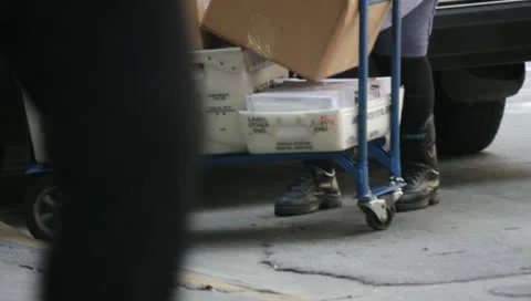 Cart of Mail 2 Stock Footage 11360863