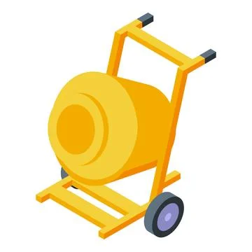 Cart mixer icon isometric vector. Cement machine Stock Illustration