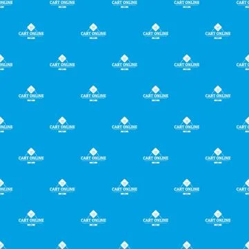 Cart online pattern vector seamless blue Illustrazione stock