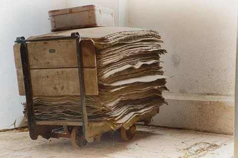 Cart with papers Stock Photos