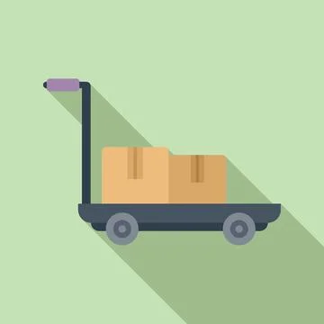 Cart parcel delivery icon flat vector. Courier ship Illustrazione stock