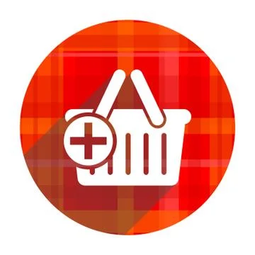 Cart red flat icon isolated. Stock-Illustration