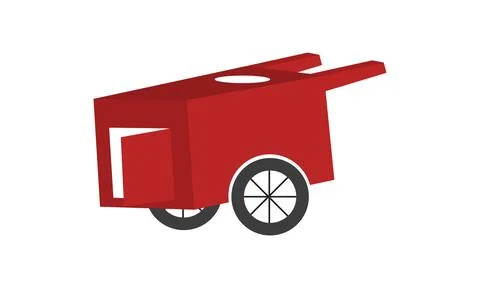 The cart is red Stock Illustration