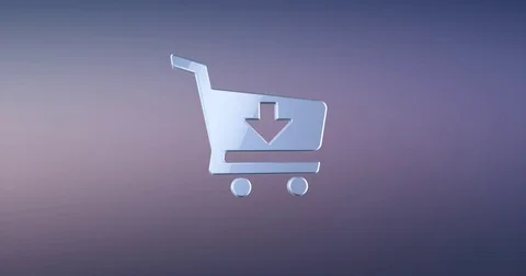 Cart Silver 3d Icon Stock Footage