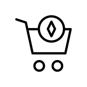 Cart thin line icon Stock Illustration