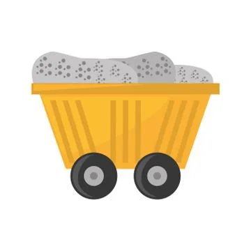 Cart train mining full mineral 스톡 일러스트