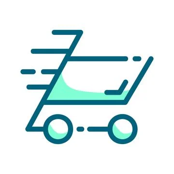 Cart troli purchase e commerce dual tones icon. Stock Illustration