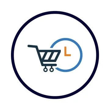 Cart, watch, time, online cart in time icon Stock Illustration