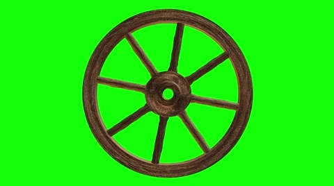 Cart wheel on a green background Stock Footage 51912865