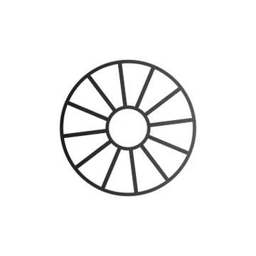 Cart Wheel icon. Vector illustration isolated on white background. Illustrazione stock