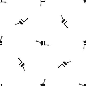 Cart on wheels pattern seamless black Stockillustratie
